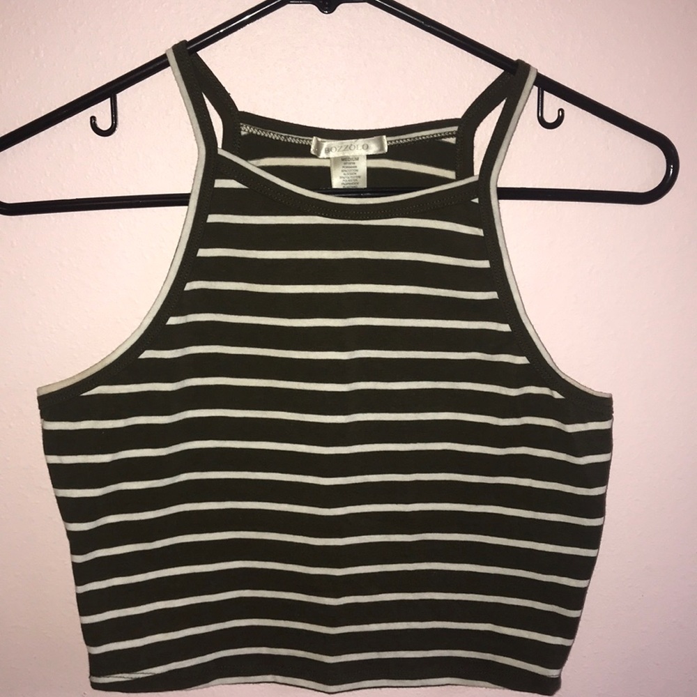 Navy green cropped tank